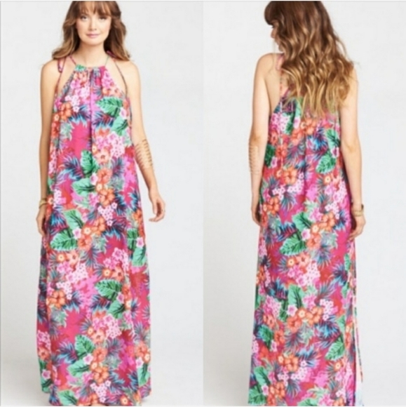 🌸 Show me your Mumu Rochester Maxi Dress Floral Flowy Dress Tropical Hawaiian - Picture 6 of 11